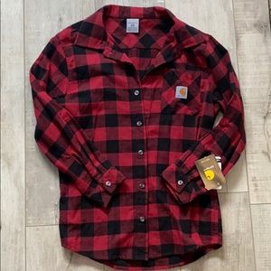 Carhartt Red & Black Plaid Button-up